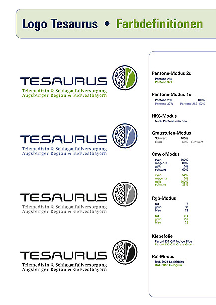 Tesaurus Telemedizin & Schlaganfallversorgung - Signet, Farbdefinitionen von Tomm Everett